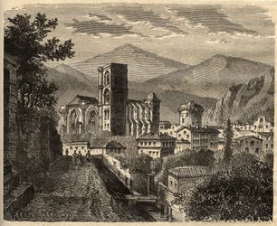 Lodève - Hérault - France - gravure dans "PATRIE" - DESCRIPTION PICTURESQUE DE LA FRANCE EN 6 VOLUMES PAR LUCIEN HUARD - fin du 19ème siècle