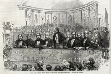 Lord John Russell (1er comte Russell) (1792-1878) à la soirée de la Leeds Mechanics