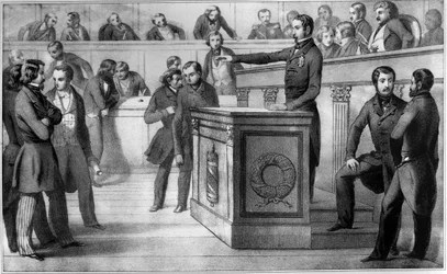 Louis-Napoléon (Napoléon III) prête serment de fidélité à la République le 20 décembre 1848 - Serment de Louis-Napoléon III (Louis-Napoléon), officiellement proclamé président de la République, devant l