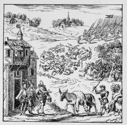 Louis Ier de Bourbon, Prince de Condé (Bourbon-Condé) (1530-1569) fut tué au combat et son corps, mis sur une ânesse, fut amené à Jarnac, exposé à la vue de toute l
