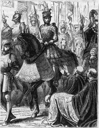 Louis XII (1462-1516) entrant dans Gênes (Italie).