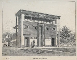Maison Égyptienne - gravure de 1889 dans « Histoire de l