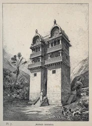 Maison Hindoue - gravure de 1889 dans « Histoire de l