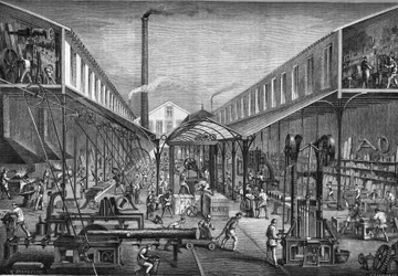Grandes industries du 19e siècle : ateliers de construction de scieries et de machines-outils, de M. Arbey à Paris en 1865.