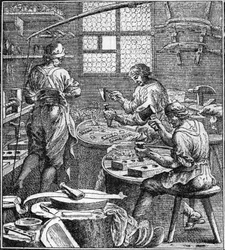 Fabrication de la couture au XVIIIe siècle.