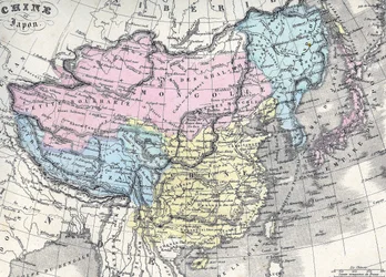 Carte de la Chine et du Japon. Milieu du 19e siècle.