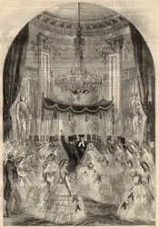 Mariage du baron Alphonse de Rothschild (1827-1905) et de Léonora de Rothschild (1837-1911). Le marié apprend à jeter un verre par terre, la dernière étape d