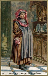 Maître Jacques Coitier, premier médecin, médecin de Louis XI. Chromolithographie du 19e siècle