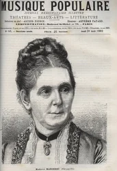 Mathilde Marchesi (1821-1913) mezzo-soprano allemande - gravure dans « La musique populaire » - journal hebdomadaire illustré - 1882