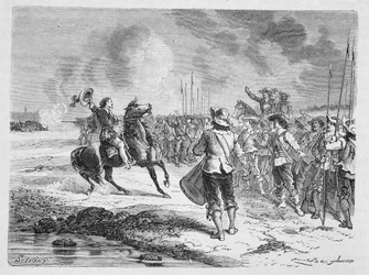 Mazarin arrêtant les deux armées
