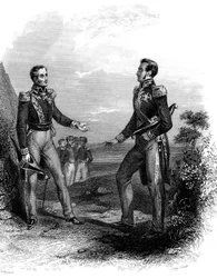 Rencontre entre José San Martin et Simon Bolivar