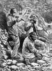 Mineurs dans une mine de charbon