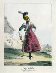 Corps mobile de la Commune : femme dragon en grande tenue