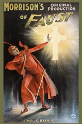 Production originale de Faust par Morrison - la croix ! - affiche pour une pièce sur Faust : « la Croix »