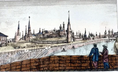 Moscou, la Moscova. Gravure