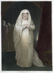 Mme Siddons, dans le rôle de Lady Macbeth dans la pièce de Shakespeare "Macbeth", début du 19e siècle