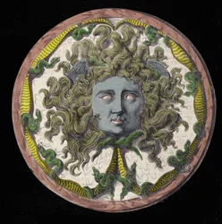 Mythologie : représentation de la Méduse, une des trois Gorgones.