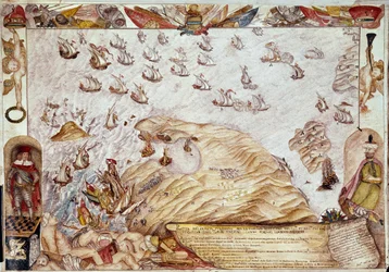 Bataille navale entre les flottes turque et vénitienne en 1661