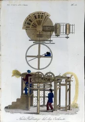 Nouveau modèle de batteuse. Planche tirée de « Giornale dell