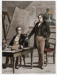 Niepce lisant à Louis Daguerre la description de l