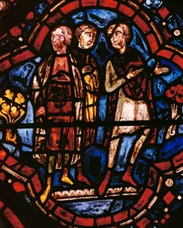 Le fils, la femme et la belle-fille de Noé assistent à la construction de l