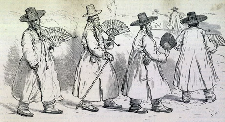 Notable du village de Sbin Po (Kree) en promenade (fin du XIXe siècle)