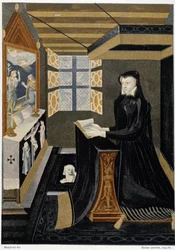 Oratoire de la reine Catherine de Médicis (Caterina de Medici) (Reine en prière) - basé sur un émail du XVIe siècle, musée de Cluny