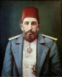 Empire ottoman : Portrait du sultan Abdulhamid II (peinture à l