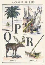 P Q R: palmier, quai, renne, râteau