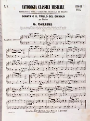 Page de partition musicale de la Sonate des trilles du diable (Il trillo del diavolo) de Tartini
