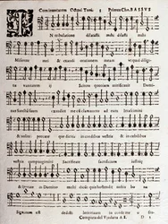 Page de partition musicale des Psaumes (op 16) par Ludovico Viadana