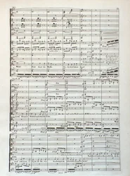 Page de partition musicale de Siegfried, opéra de Wagner