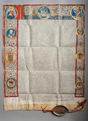 Bulle papale. Pape Paul III, Eucharistique. Parchemin. Miniature. 1535.