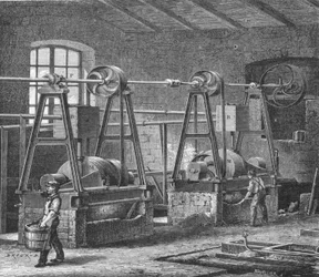 Fabrication du papier au XIXe siècle.