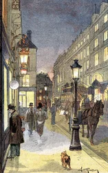 Paris la nuit, illustration fin XIXe siècle
