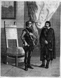 Pascal (Pasquale) Paoli avec James Boswell (1740-1795) écrivain et avocat écossais, fils de Lord Alexander Boswell. Dans "Pasquale Paoli ossia la rotta di Pontenuovo" par F.D. Guerrazzi. 1872.