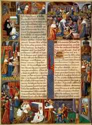 Scène pieuse : Le roi Louis IX (1214-1270) (Saint Louis) lavant les pieds des pauvres