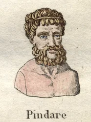 Pindare (518-v. 438 av. J.-C.), poète lyrique grec.