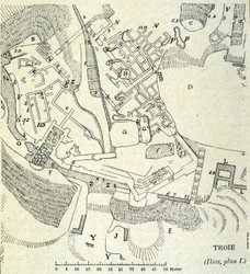 Plan de Troie : Fouilles de Heinrich Schliemann