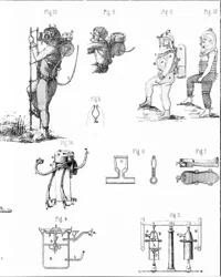 Planche représentant les combinaisons Rouquayrol - Denayrouze