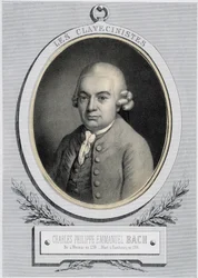 Portrait en médaillon de Charles Philippe Emmanuel Bach (1714-1788), fils de Jean-Sébastien Bach, n.d. XIXe siècle