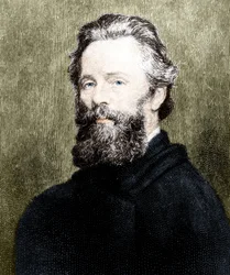 Portrait du poète et romancier américain Herman Melville (1819-1891).