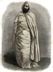 Portrait de Ben Mahi Ed Din Abd El Kader (Abd El-Kader) (1808 - 1883) ABDELKADER, Amir de Mascara, chef militaire et religieux, - Portrait de Ben Mahi Ed Din Abd El Kader (Abd El-Kader) (1808-1883) Émir Algérien -
