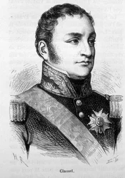 Portrait de Bertrand Clausel (ou Clauzel) (1772 - 1842). Gravure de la fin du 19ème siècle dans « Histoire de France » de H. Martin.