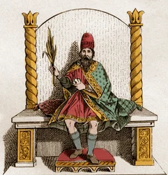 Portrait de Boniface III de Toscane (985-1052) marquis de Canossa et de Toscane - Boniface III, margrave de Toscane ou Boniface de Canossa - Bonifacio III di Canossa (ou Bonifacio IV di Toscana) Gravure de 1861