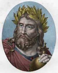 Portrait de Charlemagne (Charles Ier dit le Grand, Carolus Magnus, 742-814), roi des Francs - Charles le Grand, roi des Francs - gravure