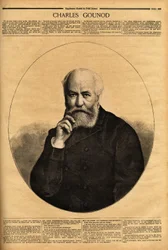 Portrait de Charles Gounod (1818-1893), compositeur français, réputé pour ses opéras (Faust en 1859, Roméo et Juliette en 1867), il a également composé des symphonies et de nombreuses mélodies pour les poèmes d