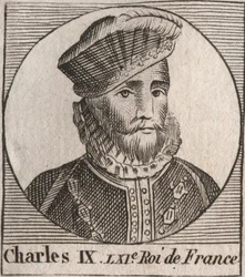 Portrait de Charles IX (1550-1574), roi de France - gravure de « Instruction sur l