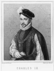 Portrait de Charles IX (1550-1574), Roi de France - dans "Histoire des Français" de Lavallée, gravure, sd
