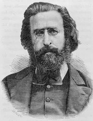 Portrait de Charles Théophile Ferré (1845 - 1871). Gravure de la fin du 19ème siècle dans « Histoire de France » de H. Martin.